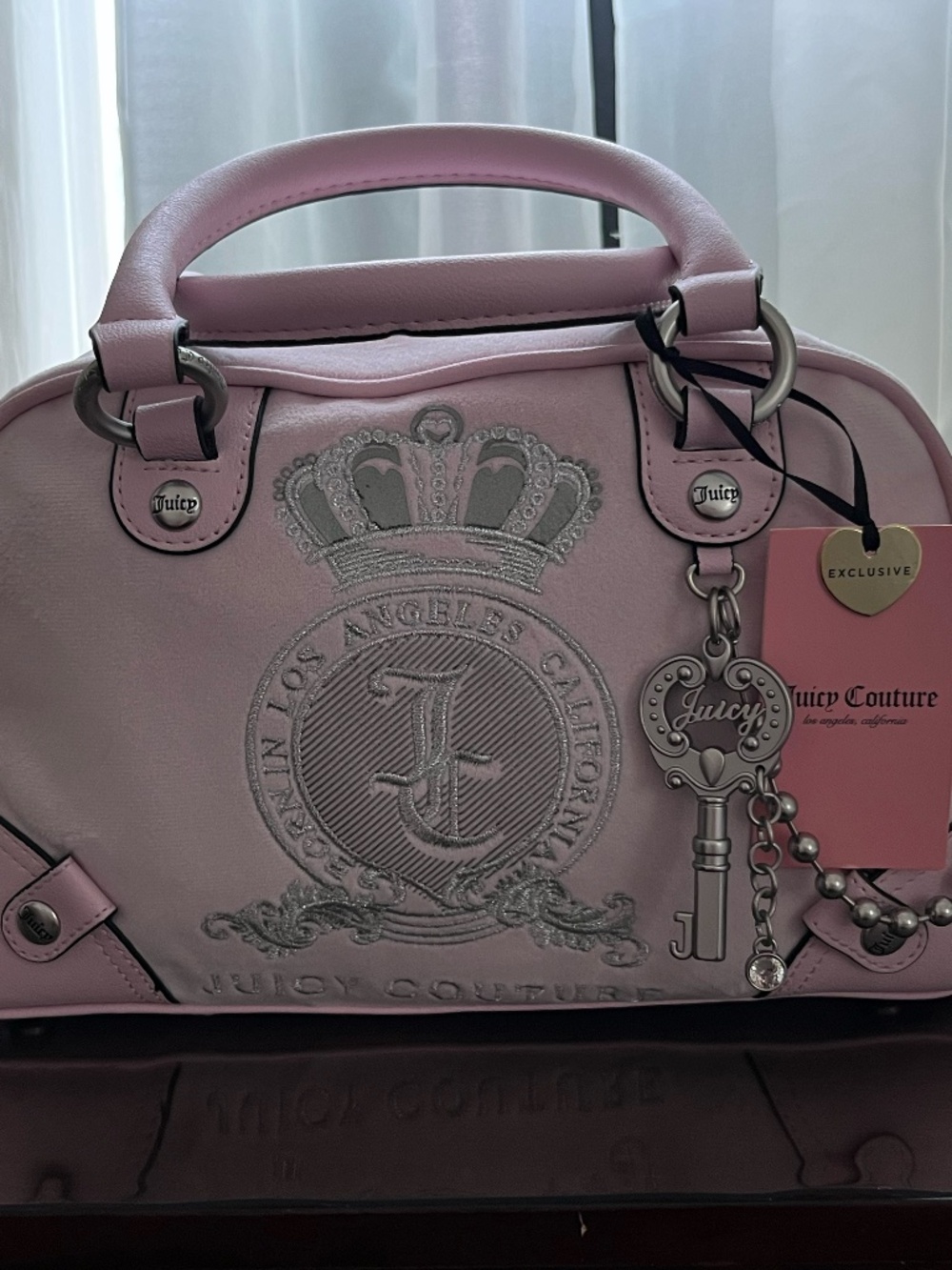 Juicy Couture Classic Juicy Lover Bowler Bag In Chiffon Pink